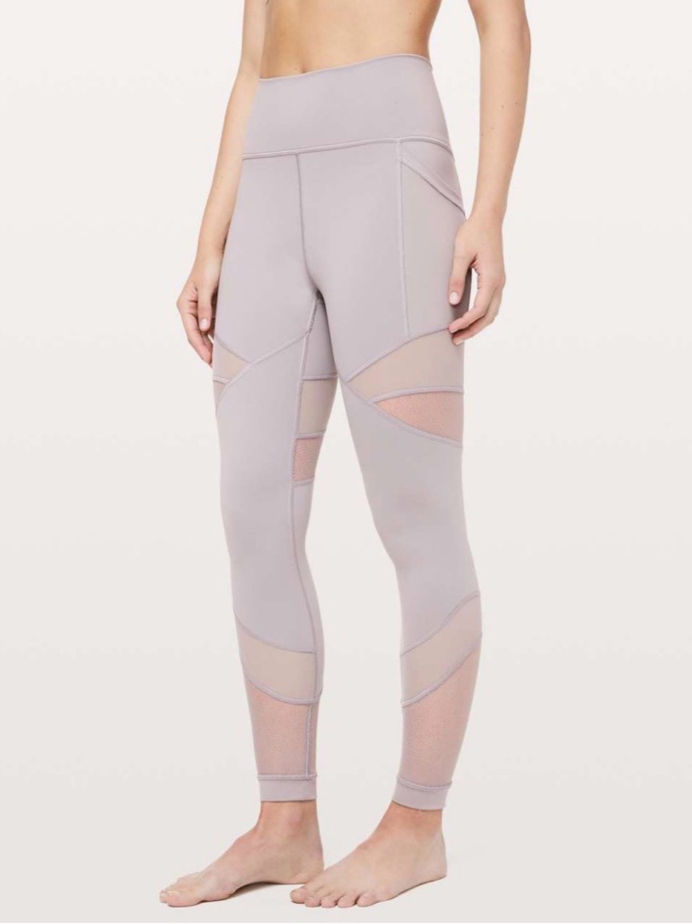 Lululemon Forget The Sweats 25” Mesh Leggings Dark Chrome